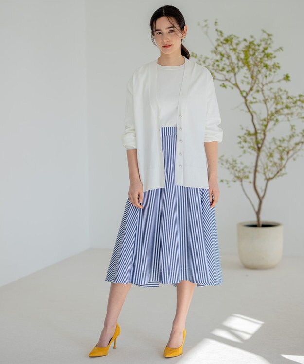 組曲 【アンサンブル対応】ハイゲージ 袖ギャザーニット アイボリー系