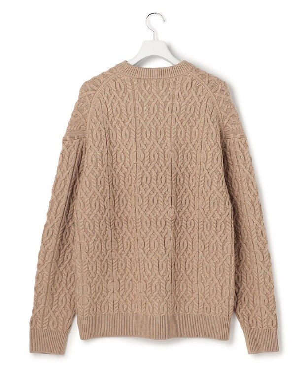 J.PRESS YORK STREET 【UNISEX】アランケーブル クルーネック ニット キャメル系
