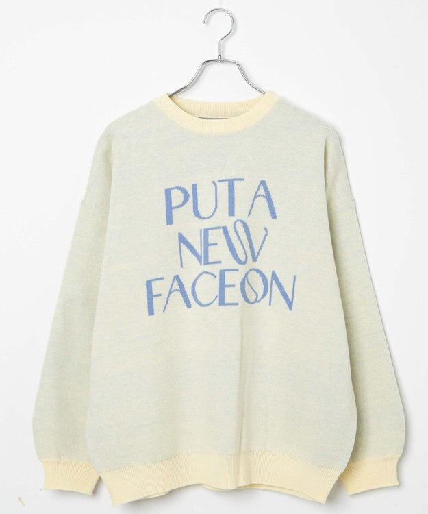 WEGO ジャガードニットプルオーバー ライトイエロー