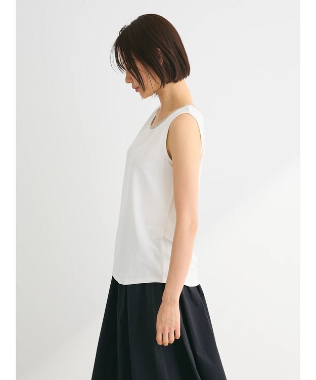 Green Parks ビジューテープタンクトップ Ecru