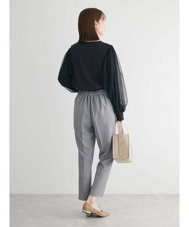 Green Parks 袖チュールドッキングリブプルオーバー Black