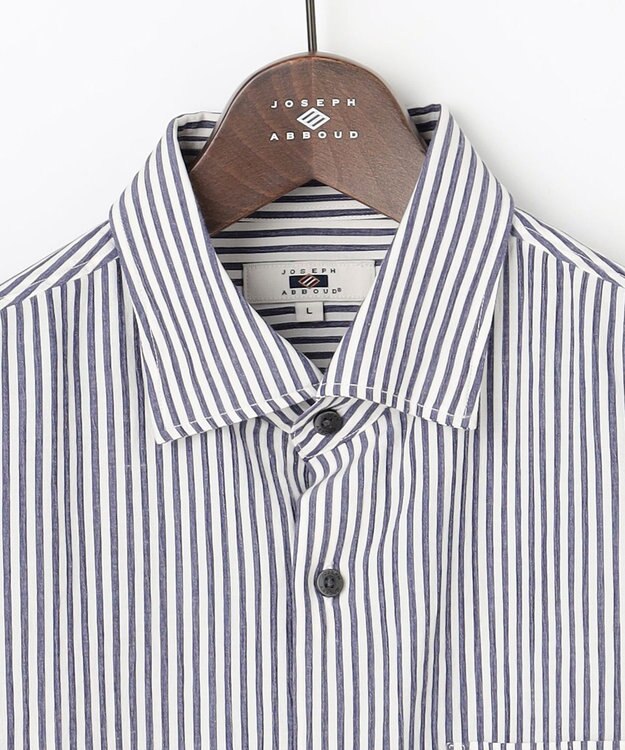 JOSEPH ABBOUD 【イージーケア・JAPANファブリック】ブロックストライプ シャツ ネイビー系1