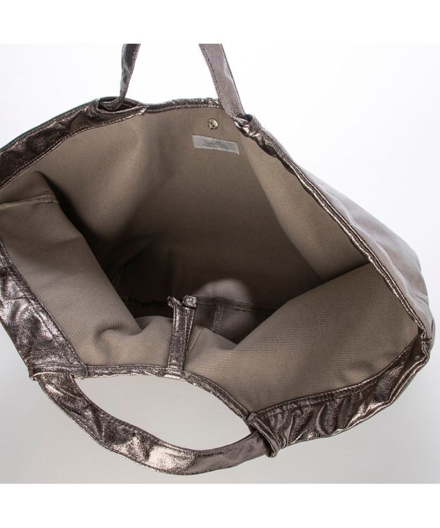 UNBILLION カシュカシュ cachecache / メタリックギャザーパッカブルトート ダークシルバー