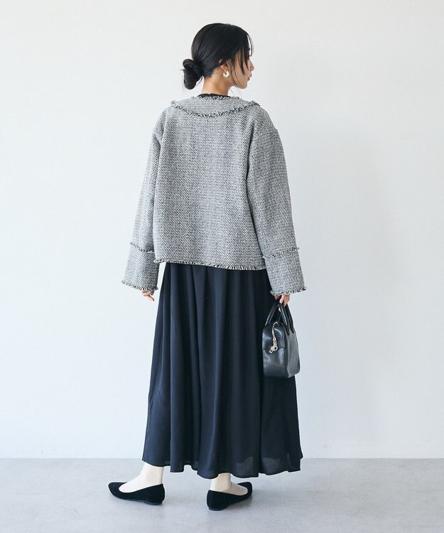 CRAFT STANDARD BOUTIQUE ツイードフリンジジャケット Gray