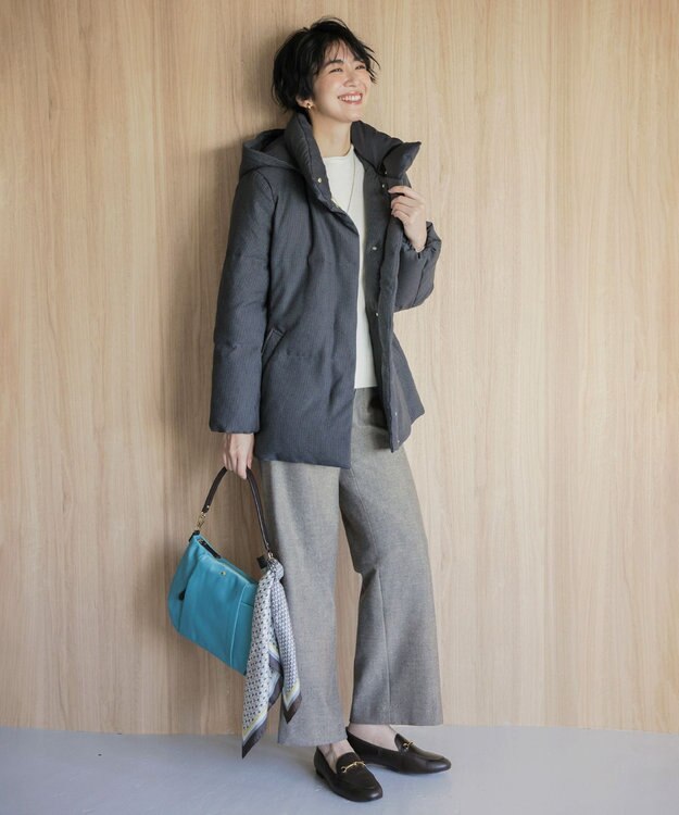 J.PRESS LADIES 【洗える】チェルビック セミワイド パンツ グレー系