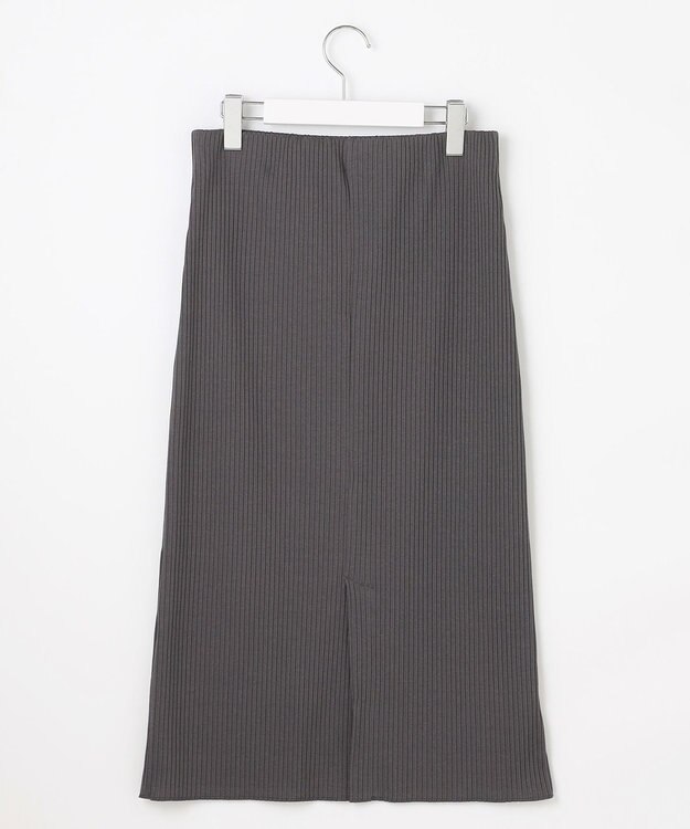 J.PRESS LADIES 【洗える】リブ ナロー スカート スレート系