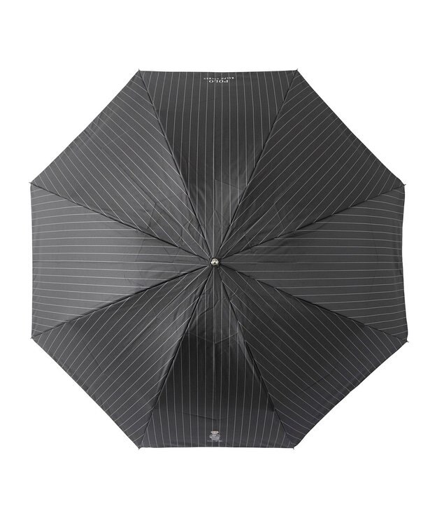 MOONBAT POLO RALPH LAUREN メンズ 折りたたみ傘 ストライプ×BEAR 65cm チャコールグレー