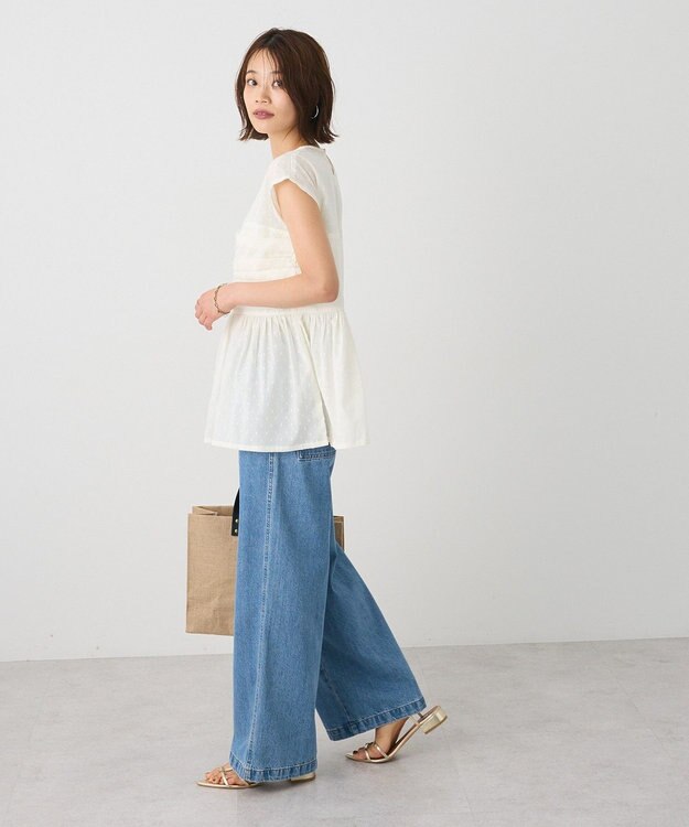 CRAFT STANDARD BOUTIQUE インド綿ドット刺繍ブラウス Ivory