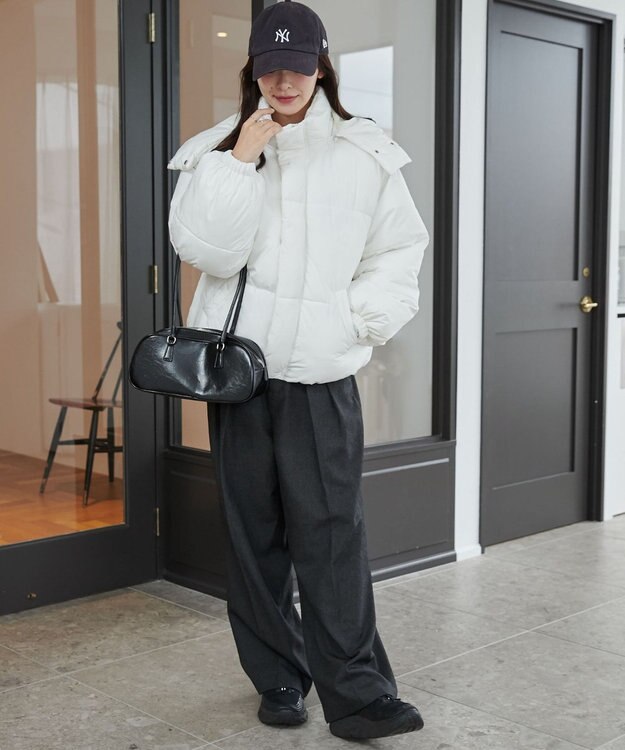 WEGO 【2WAYフード取り外し可能/あったかい】２WAYパディングブルゾン ホワイト