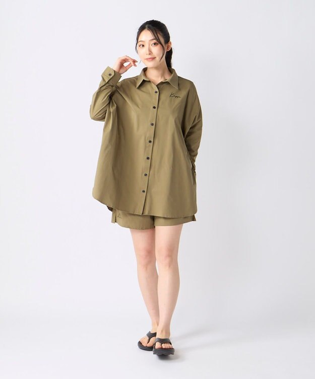 OP／FILA 【Kappa】オーバーサイズシャツ付き 水着4点セット カーキ