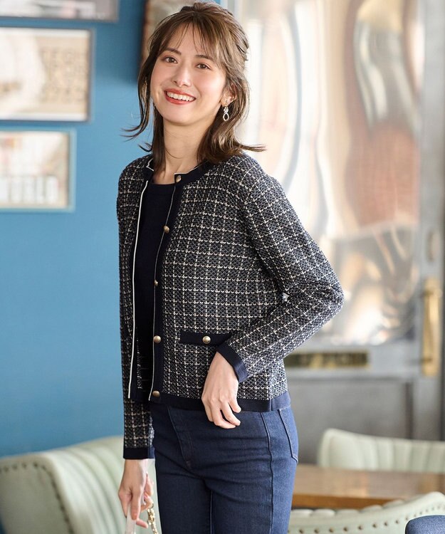 ANY SIS 【2SET】ツイード アンサンブル ネイビー系