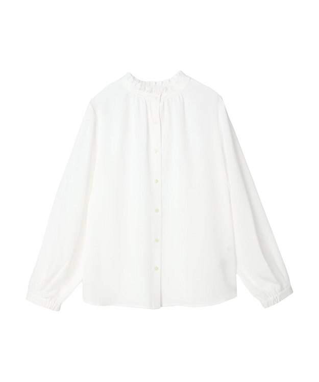 earth music&ecology ２ＷＡＹスタンドフリルブラウス Off White