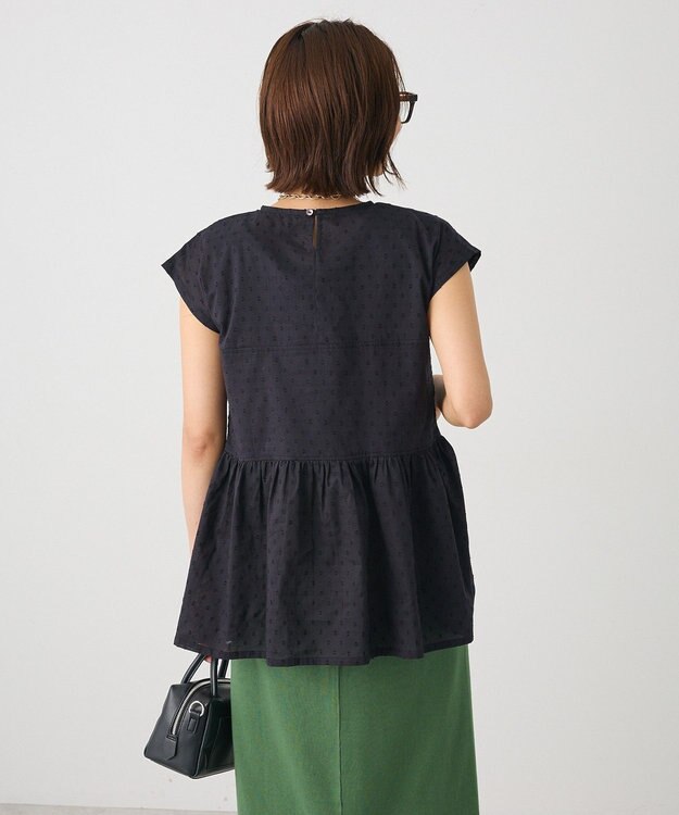 CRAFT STANDARD BOUTIQUE インド綿ドット刺繍ブラウス Black