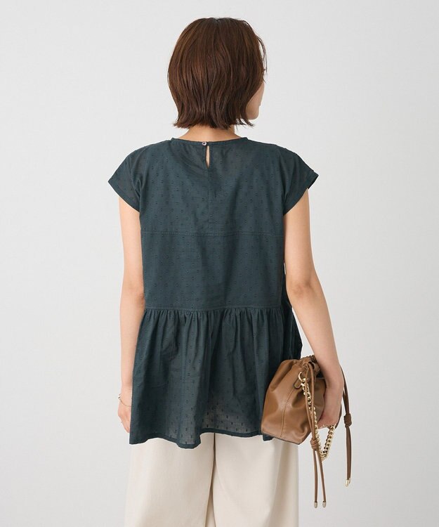 CRAFT STANDARD BOUTIQUE インド綿ドット刺繍ブラウス Green