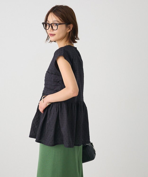 CRAFT STANDARD BOUTIQUE インド綿ドット刺繍ブラウス Black