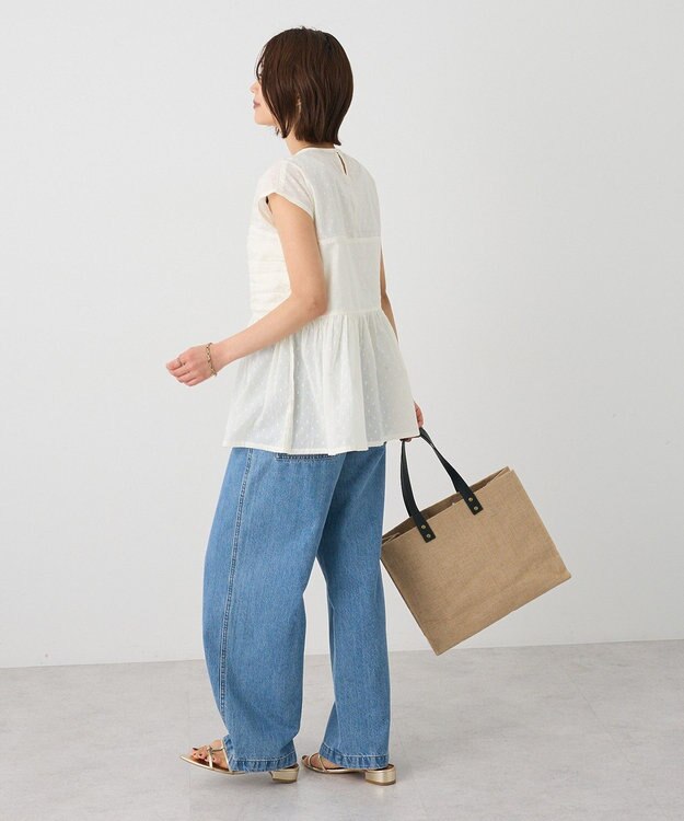 CRAFT STANDARD BOUTIQUE インド綿ドット刺繍ブラウス Ivory