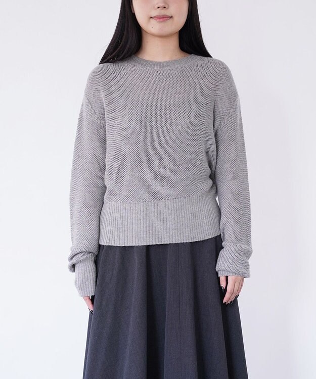 TOQUE 〈大草直子さんアドバイザー〉ベビーアルパカ×シルクハニカムニットトップス グレー