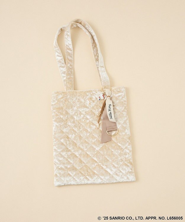 Green Parks チャーム付きベロアバック Ecru