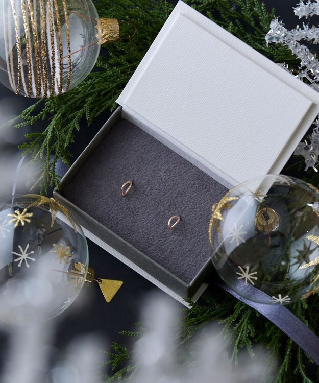 Phoebe 【K10】ダブルハーフプープピアス　ローズゴールド ローズゴールド