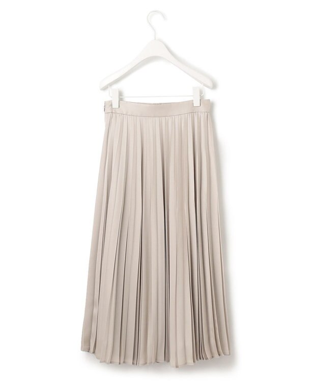 ICB 【洗える】 レザーライクプリーツスカート トープ系