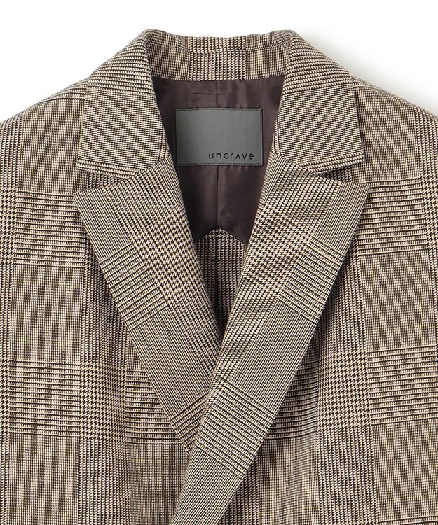 uncrave グレンチェック ジレ ブラウンチェック