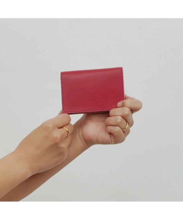 UNBILLION perche 牛革カラーコンビカードケース ピンク