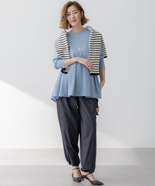 23区 【撥水加工/洗える】ナイロン2WAYストレッチ パラシュート パンツ グレー系