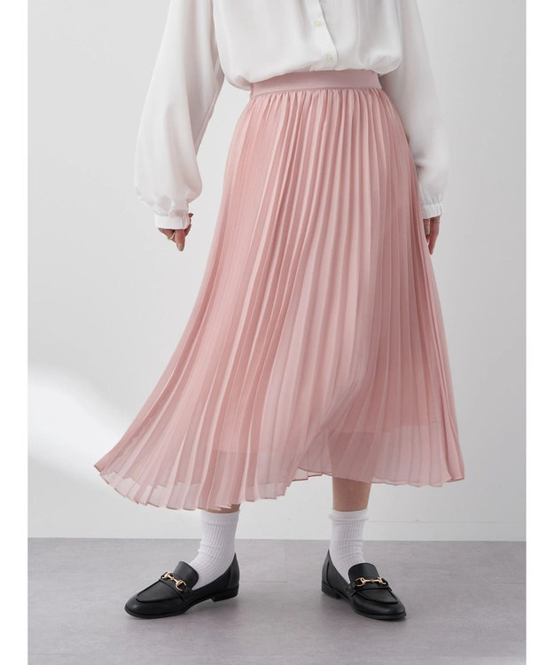 earth music&ecology すきな丈プリーツスカート Pink