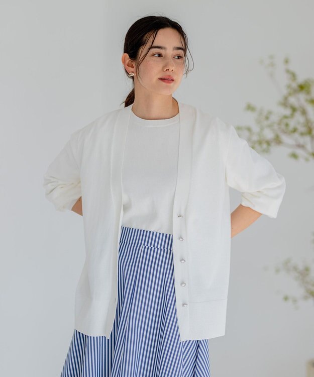 組曲 【アンサンブル対応】ハイゲージ 袖ギャザーニット アイボリー系