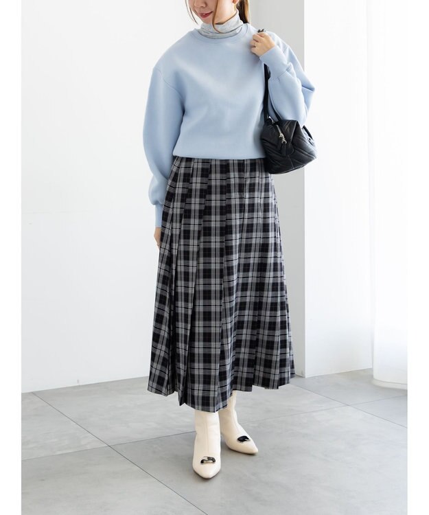 Te chichi ワンポイント刺繍裏起毛プルオーバー サックスブルー