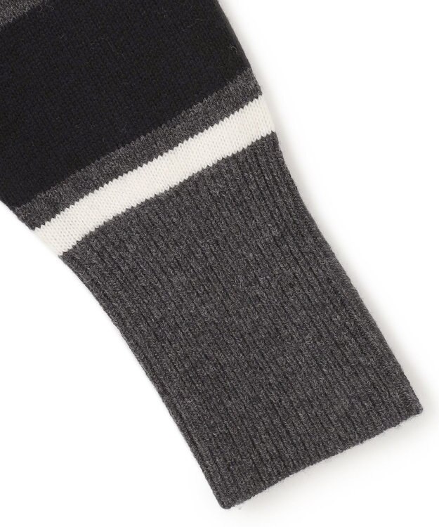 ICB 【洗える】 ソフトカシミヤミックス ハイネック柄ニット グレー系1