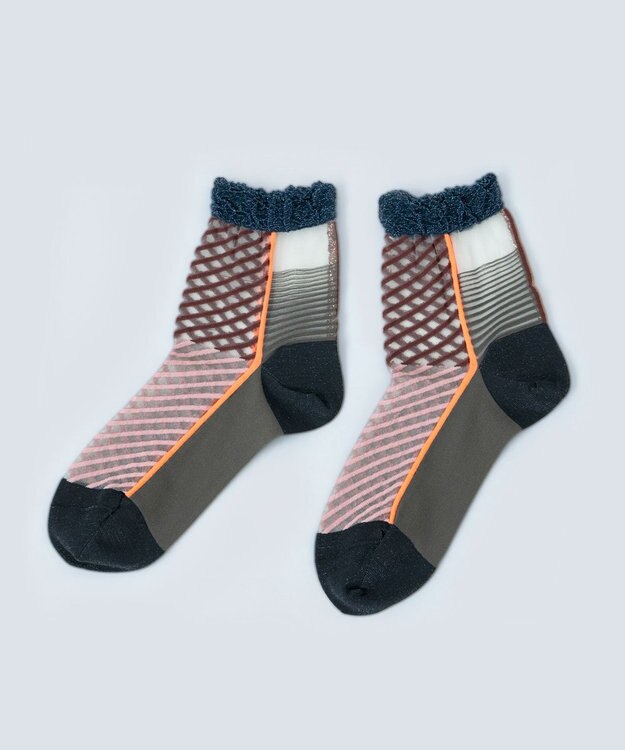 COQ しまうま シアーストライプソックス チャコール