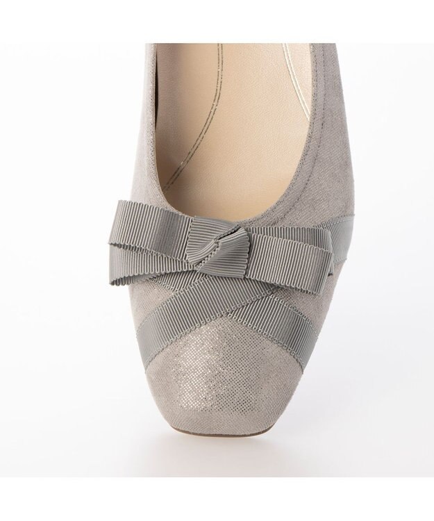 Riz raffinee <Riz raffinee>【3E】グログランリボンパンプス グレーメタリック