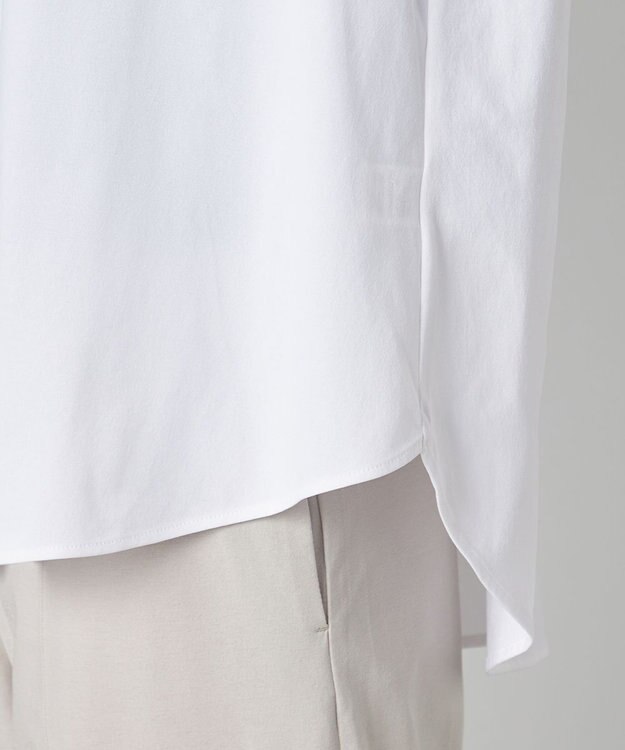 Chacott EasyCare+ノーカラーシャツ ホワイト