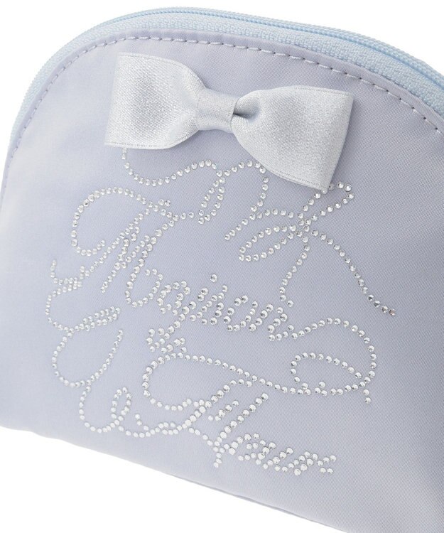 Maison de FLEUR シャイニーリボンラウンドポーチ Blue