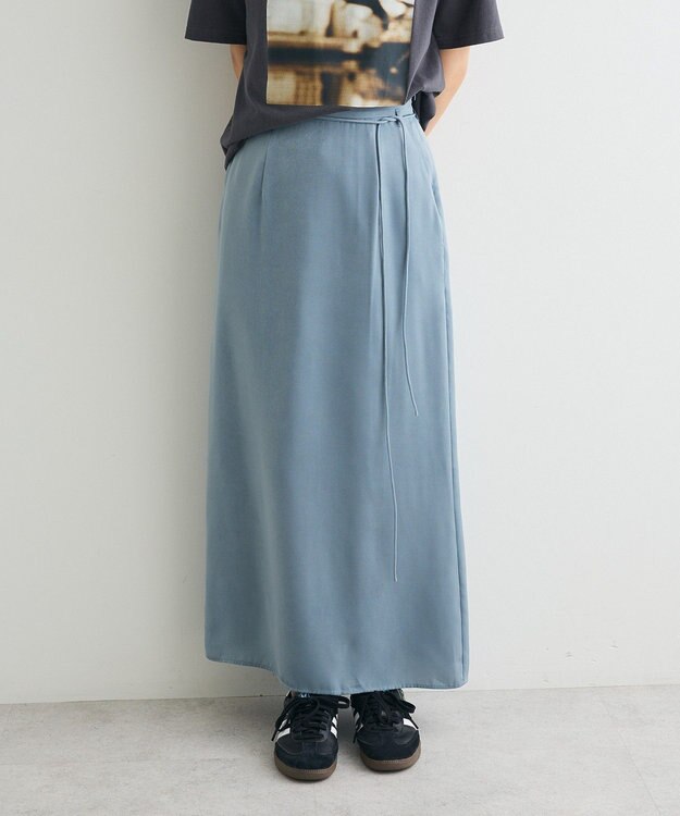 CRAFT STANDARD BOUTIQUE ダルサテンIラインスカート Blue Green