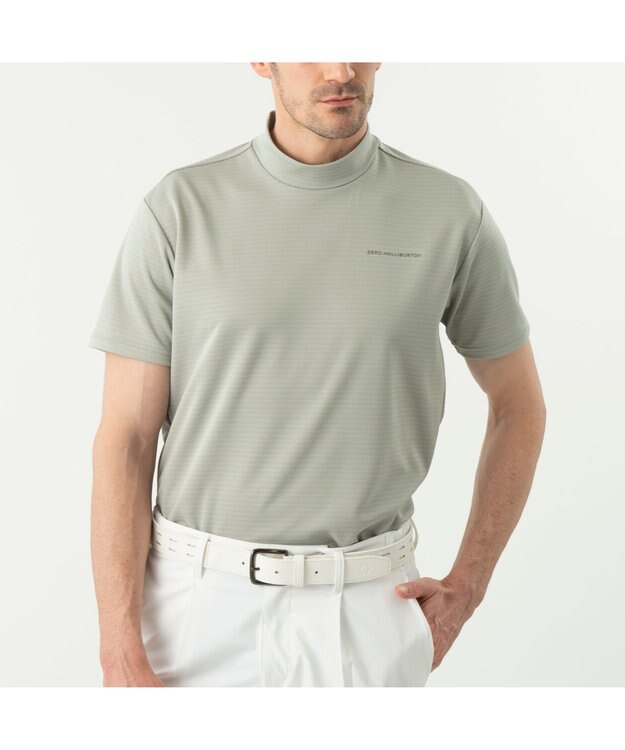 ZERO HALLIBURTON ボーダーモックネックTシャツ ZHG-M6S5b 85190 ライトグリーン