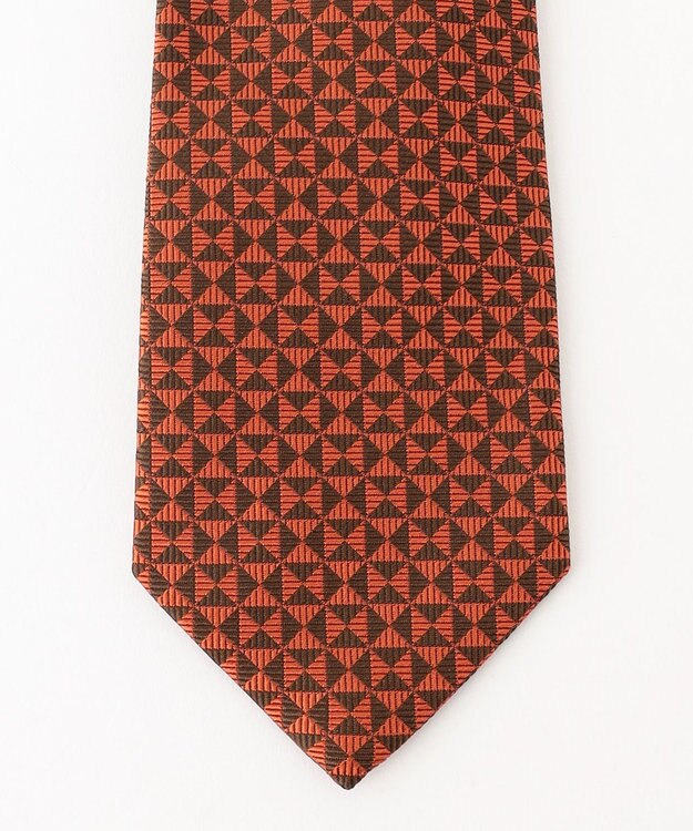 J.PRESS MEN 【GEOMETRIC JACQUARD COLLECTION】ジオメトリックジャガード ネクタイ オレンジ系