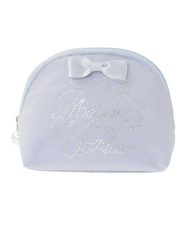 Maison de FLEUR シャイニーリボンラウンドポーチ Blue