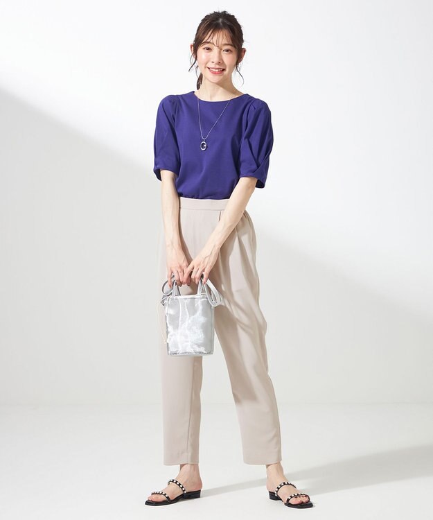 ANY SIS L 【接触冷感・吸水速乾・UVカット】サラキレイ テーパードパンツ アイボリー