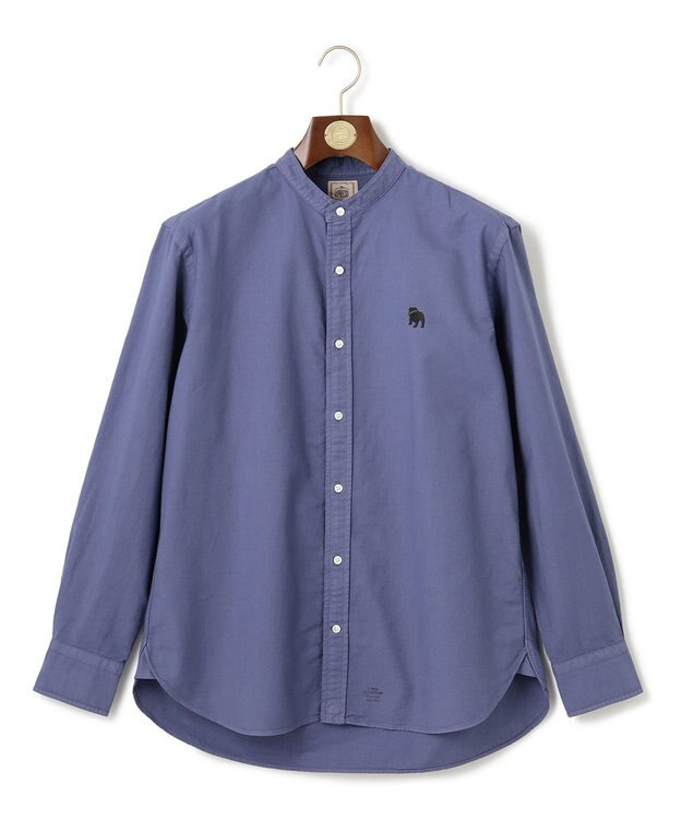 J.PRESS MEN 【大人気バックブル】バンドカラー オックスフォードガーメントダイシャツ ダルブルー系