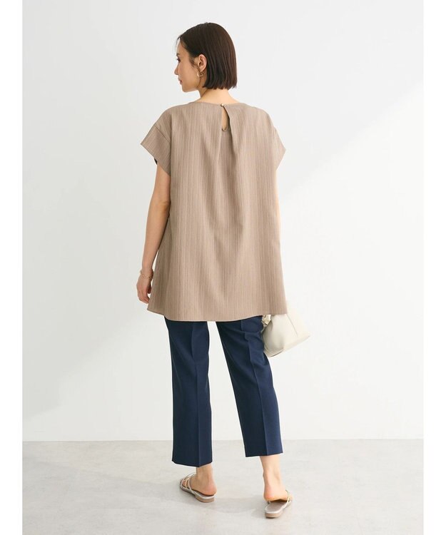 Green Parks 変形ストライプジャガードチュニック Mocha