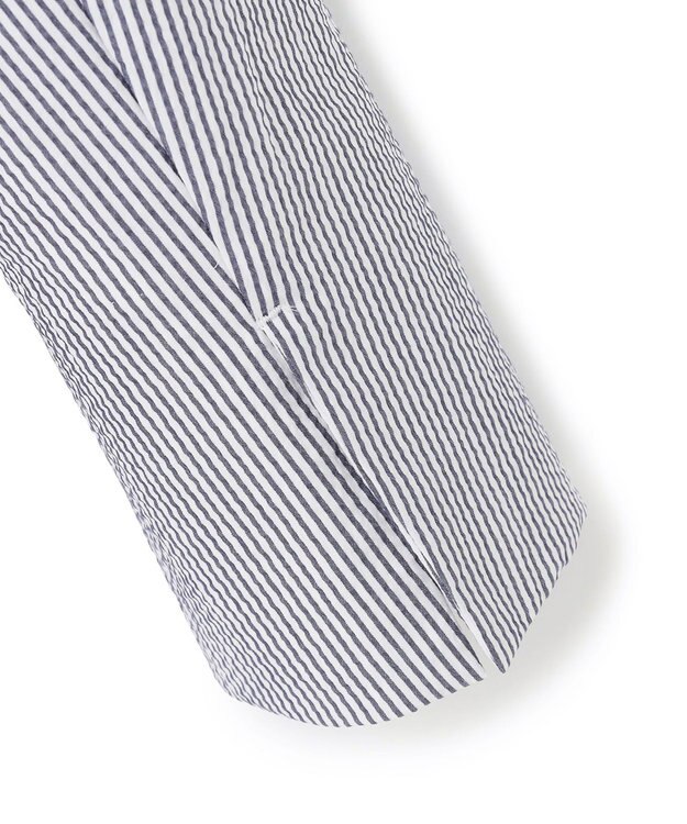 BEIGE， 【洗える・WEB限定】NEMESIA / ソフトサッカーノーカラージャケット Navy St.