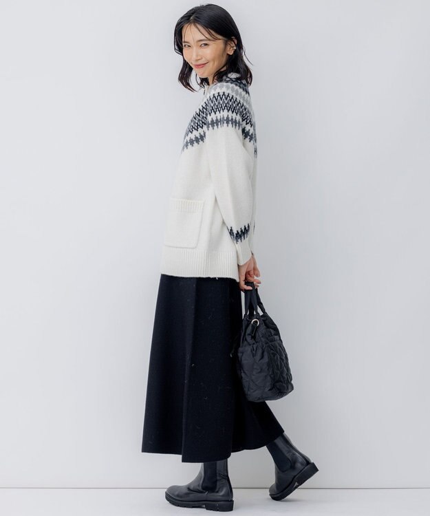23区 【滝沢眞規子さん着用/洗える】ウールカシミヤ ニットスカート ブラック系