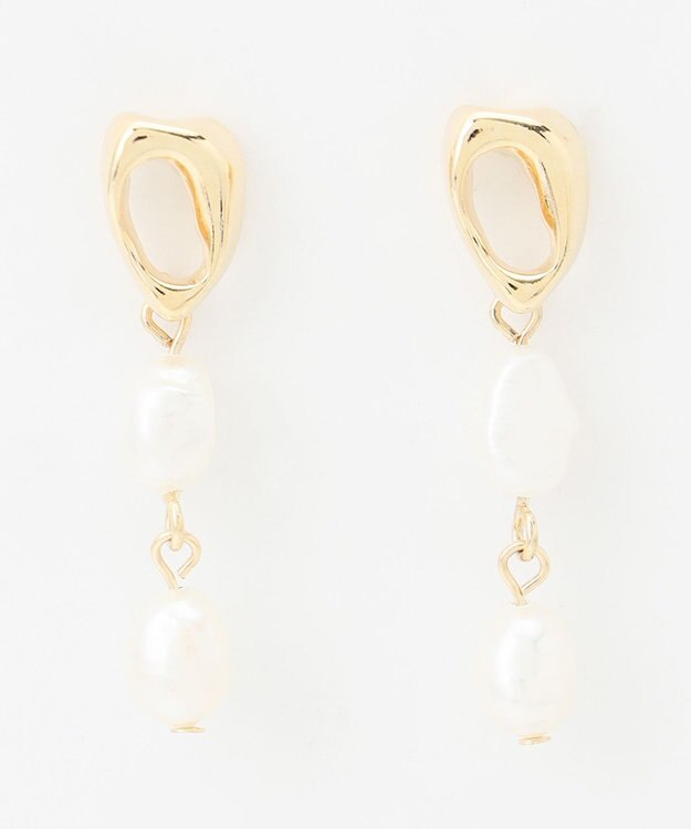 ANY 【WEB限定】ダブルパールピアス（両耳用） ライトゴールド