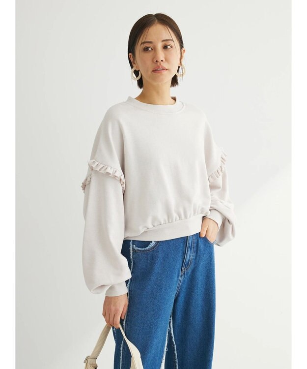 Green Parks ・Ｐｅｔｉｔ　Ｆｌｅｕｒ　ボリュームスリーブスウェット Ivory
