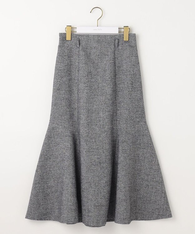 ANY SIS 【洗える】ラメツイードナローフレア スカート モノトーン系