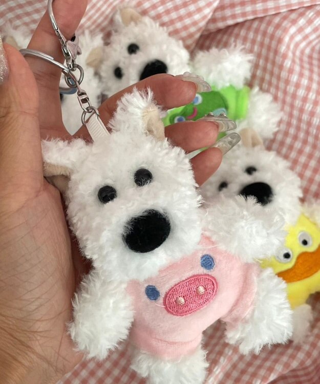 WEGO わんこぬいぐるみキーホルダー ピンク