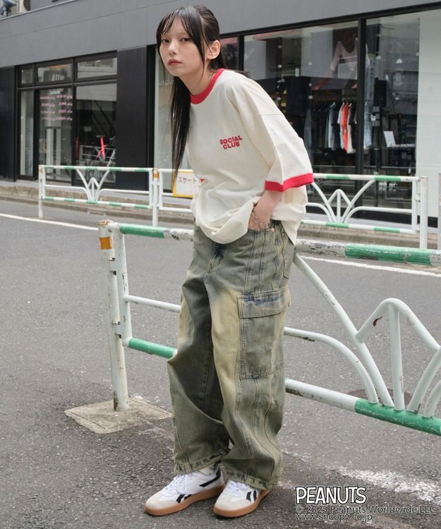 WEGO 【ユニセックス着用ITEM/MLサイズ展開】別注PEANUTSプリントT（SS） ホワイトアイボリー