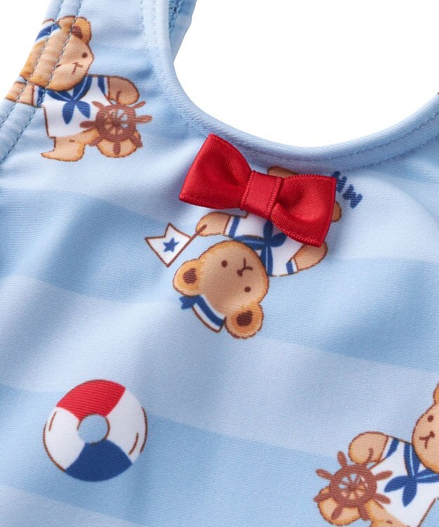 MIKI HOUSE HOT BISCUITS 【ミキハウス】【80-110cm】ミキハウスベア ワンピース水着 ブルー